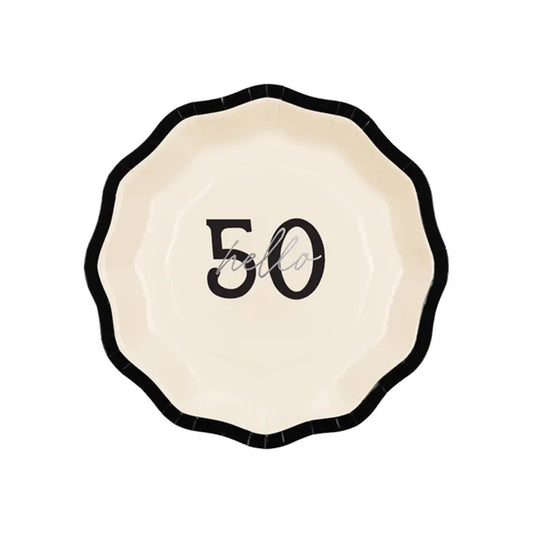 6 Pappteller - Ø 18cm - Hello 50