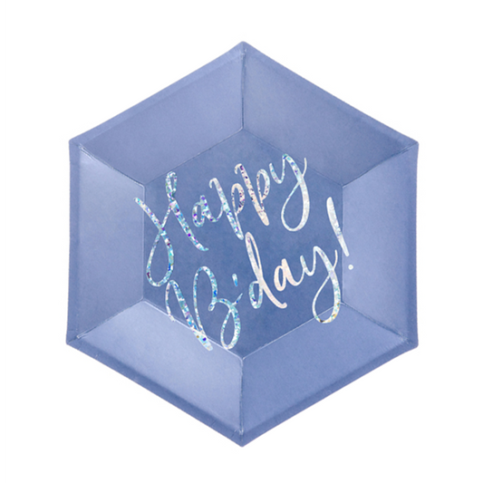 6 Pappteller Trend - Ø 20cm - Happy B'day