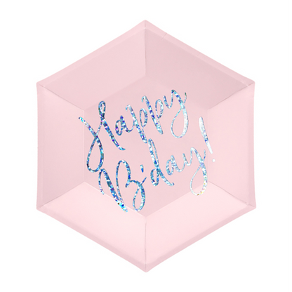 6 Pappteller Trend - Ø 20cm - Happy Birthday Shine
