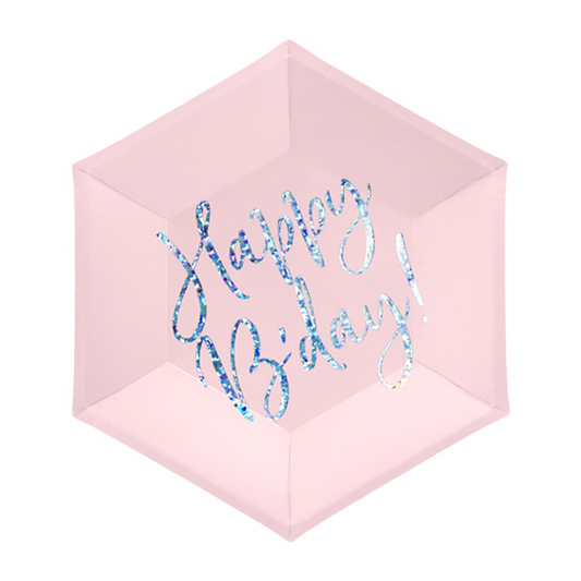 6 Pappteller Trend - Ø 20cm - Happy Birthday Shine