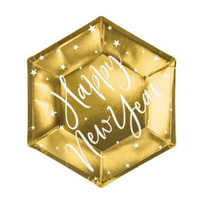 6 Pappteller Trend - Ø 20cm - Happy New Year