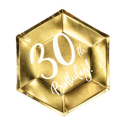 6 Pappteller Trend - Ø 20cm - 30th Birthday