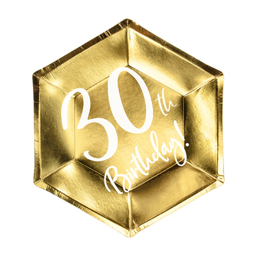 6 Pappteller Trend - Ø 20cm - 30th Birthday