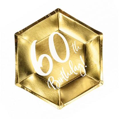 6 Pappteller Trend - Ø 20cm - 60th Birthday
