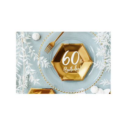 6 Pappteller Trend - Ø 20cm - 60th Birthday