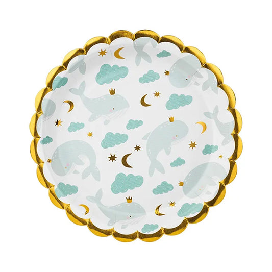 6 Pappteller Trend - Ø 18cm - Whale