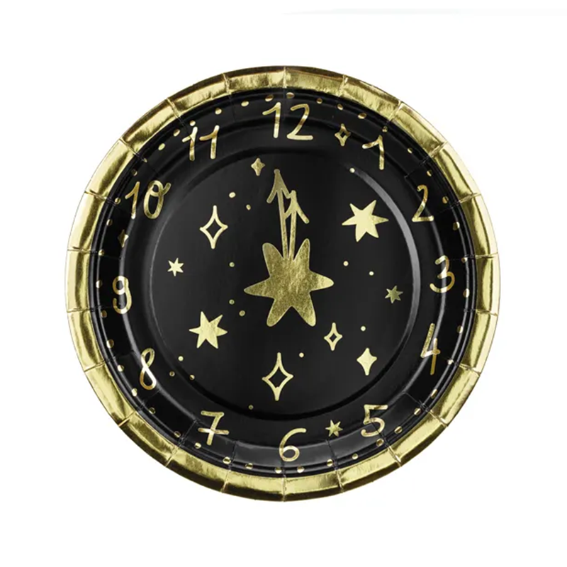 6 Pappteller Trend - Ø 18cm - HNY Clock