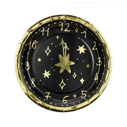 6 Pappteller Trend - Ø 18cm - HNY Clock