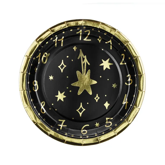 6 Pappteller Trend - Ø 18cm - HNY Clock