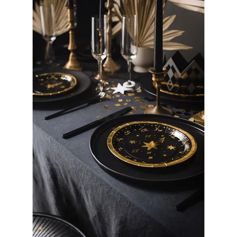 6 Pappteller Trend - Ø 18cm - HNY Clock