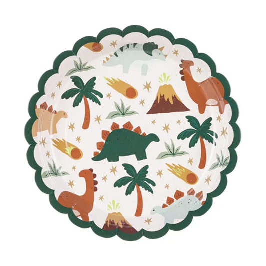 6 Pappteller Trend - Ø 18cm - Dinosaurier