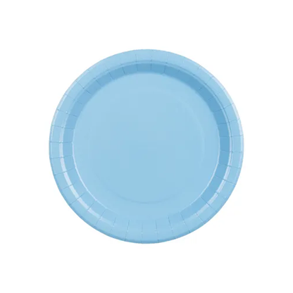 6 Pappteller - Hellblau - 18cm