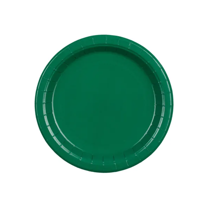6 Pappteller - Dunkelgrün - 18cm