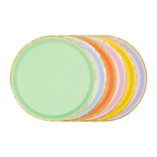 6 Pappteller Trend - Ø 21cm - Pastel Mix