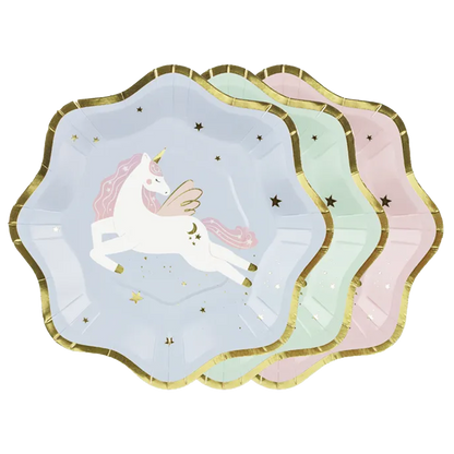 6 Pappteller Trend - Ø 18cm - Unicorn