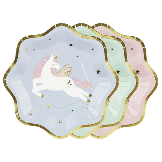 6 Pappteller Trend - Ø 18cm - Unicorn