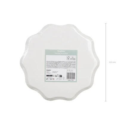 6 Pappteller - Karomuster - 23 cm - Mix