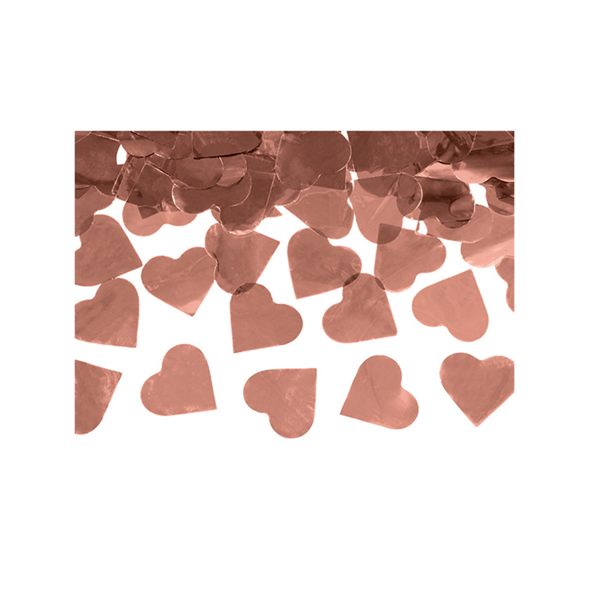 1 Konfettikanone XL - 60cm - Metallic - Herzen - RoseGold