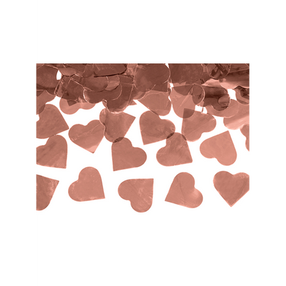 1 Konfettikanone XL - 60cm - Metallic - Herzen - RoseGold