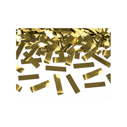1 Konfettikanone - 40cm - Metallic - Streifen - Gold
