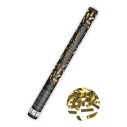 1 Konfettikanone XL - 60cm - Metallic - Streifen - Gold