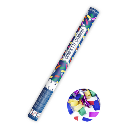 1 Konfettikanone XL - 60cm - MIX - Papier & Metallicstreifen - Bunt