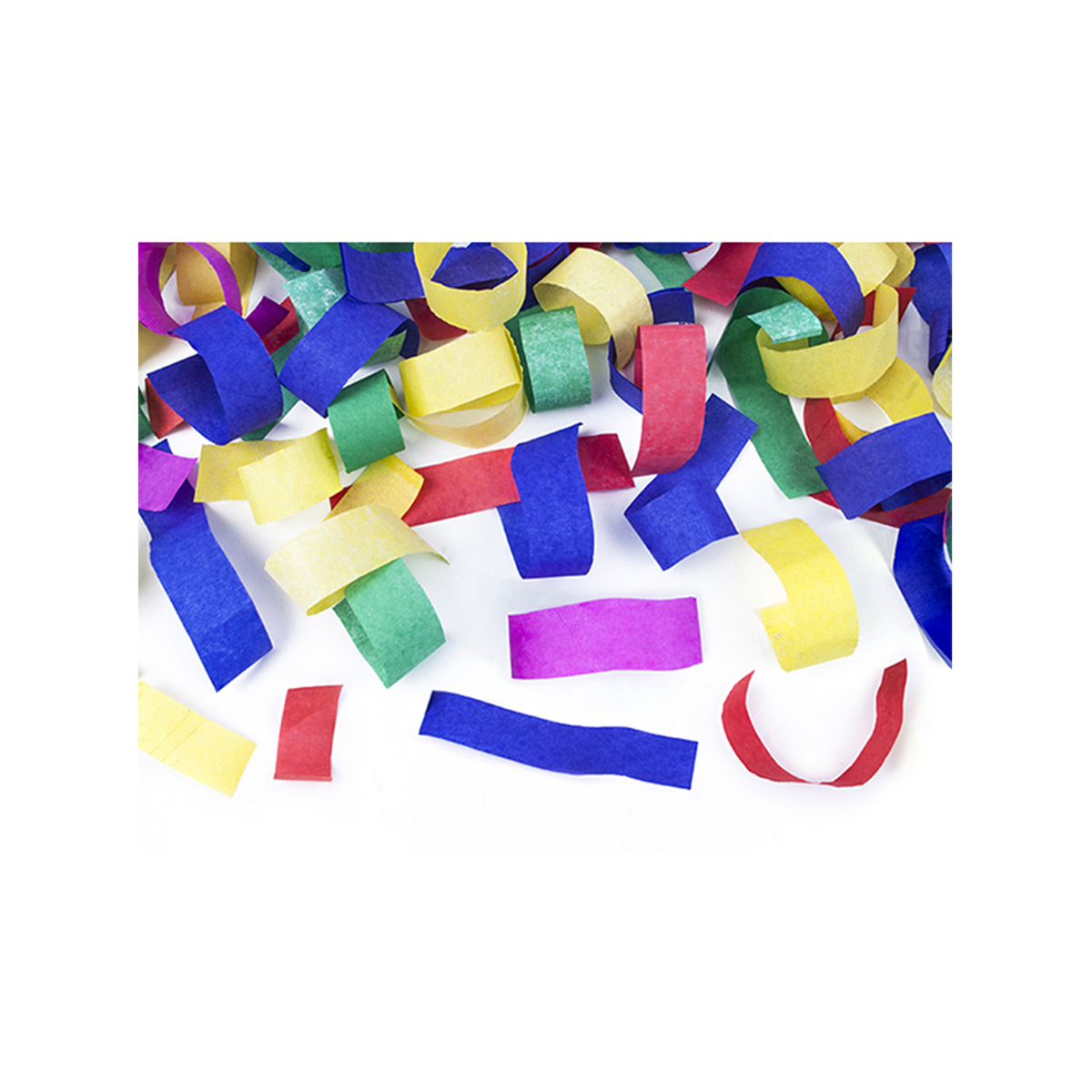 1 Konfettikanone XL - 60cm - Papier - Streifen - Bunt