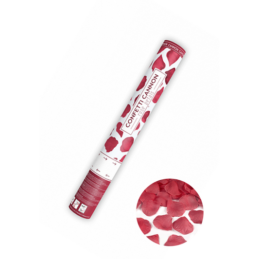 1 Konfettikanone - 40cm - Rosenblätter - Rot