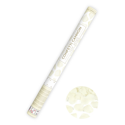 1 Konfettikanone XL - 60cm - Rosenblätter - Creme