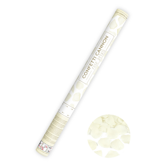 1 Konfettikanone XL - 60cm - Rosenblätter - Creme