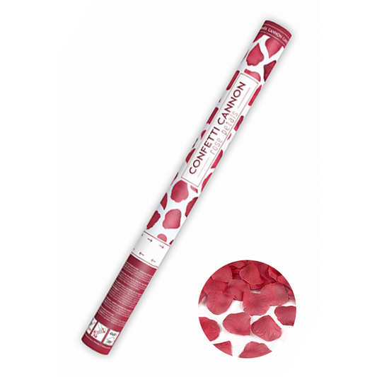 1 Konfettikanone XL - 60cm - Rosenblätter - Rot