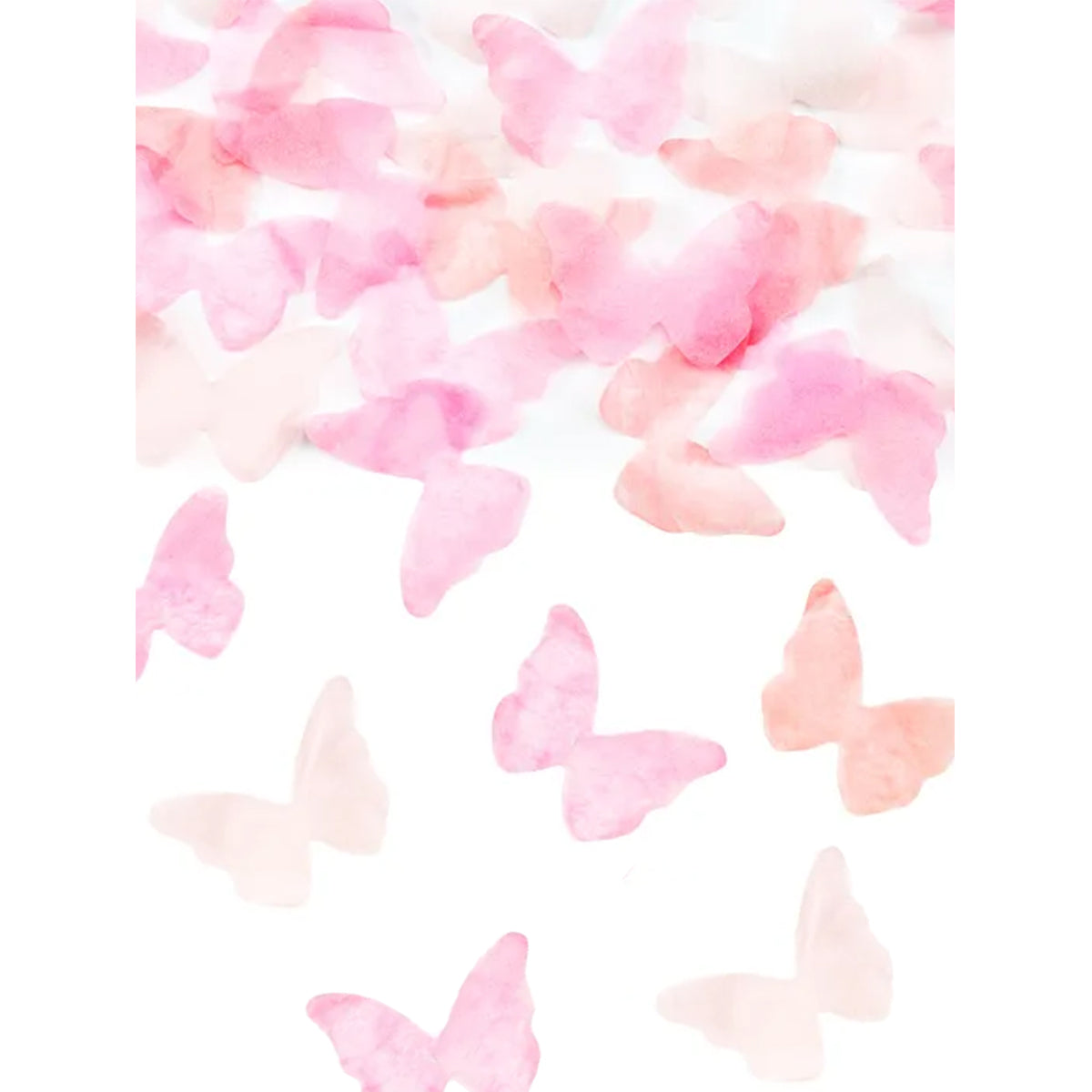 1 Konfettikanone - 20cm - Baby Rosa Schmetterlinge