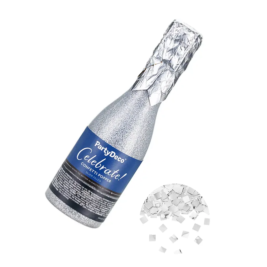 1 Konfettikanone - 20,5 cm - Champagner - Silber