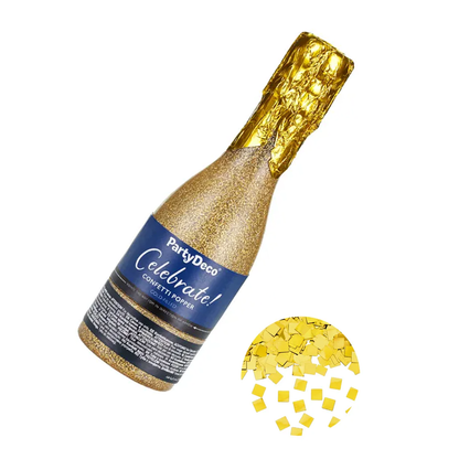 1 Konfettikanone - 20,5 cm - Champagner - Gold