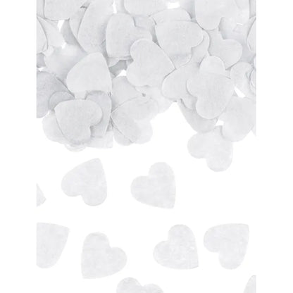 1 Konfettikanone - 28cm - Papier - Weiße Herzen