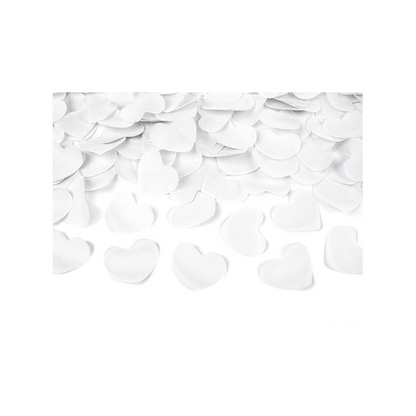 1 Konfettikanone - 40cm - Papier - Herzen - Weiß
