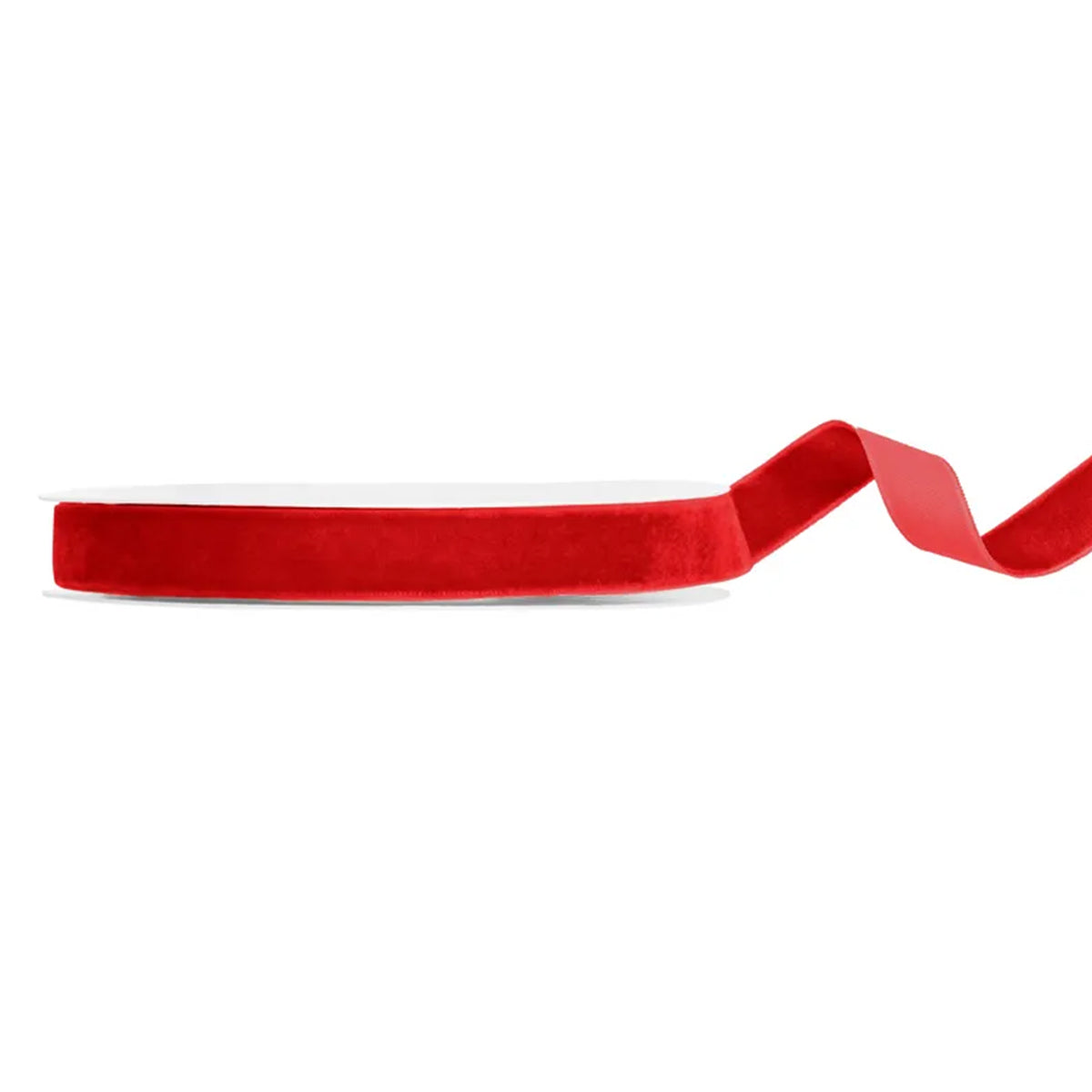 1 Ballonband - Velour - Rot - 15mm
