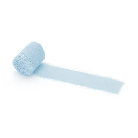 3 Chiffonbänder - Blau - 40mm