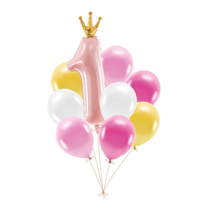1 Ballonset - First Birthday, pink