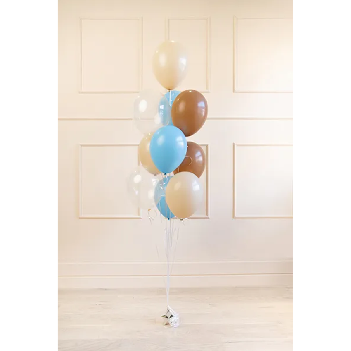 10 Luftballons - Ø 27cm & 30cm - Pastel Blau & Schokoladenbraun