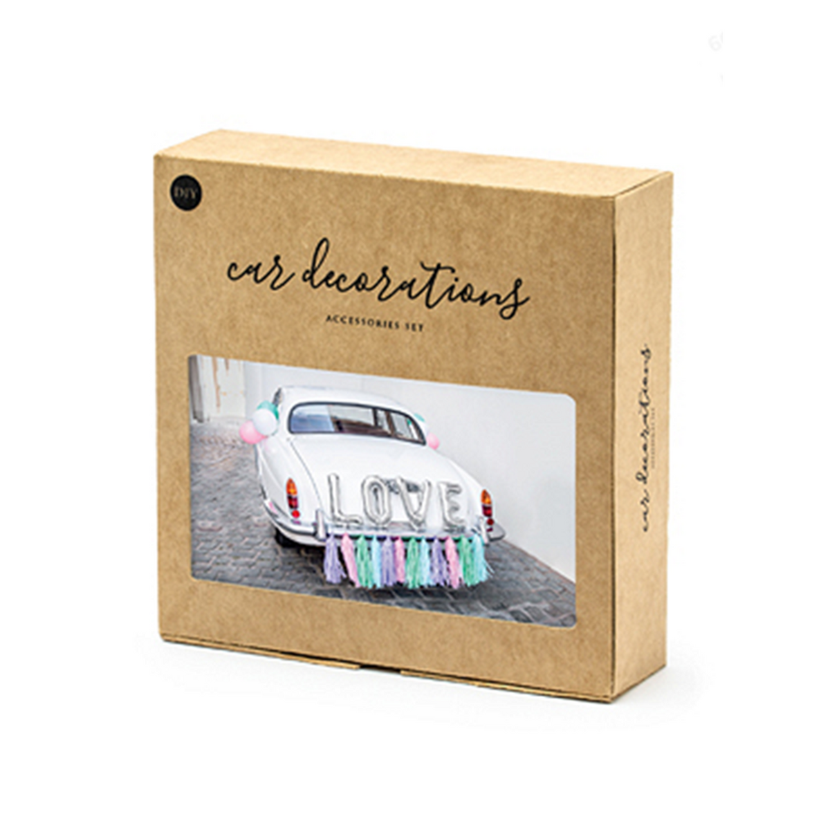 1 Autodekoration Set - Love - Silber