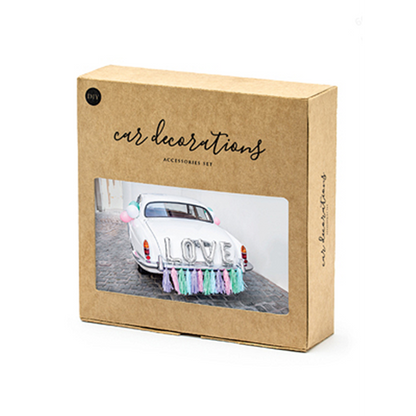 1 Autodekoration Set - Love - Silber