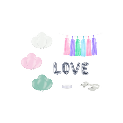 1 Autodekoration Set - Love - Silber