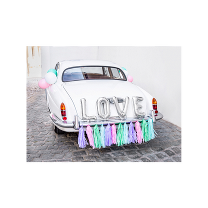 1 Autodekoration Set - Love - Silber