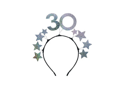 1 Stirnband - 30 mit Sternen - Silver